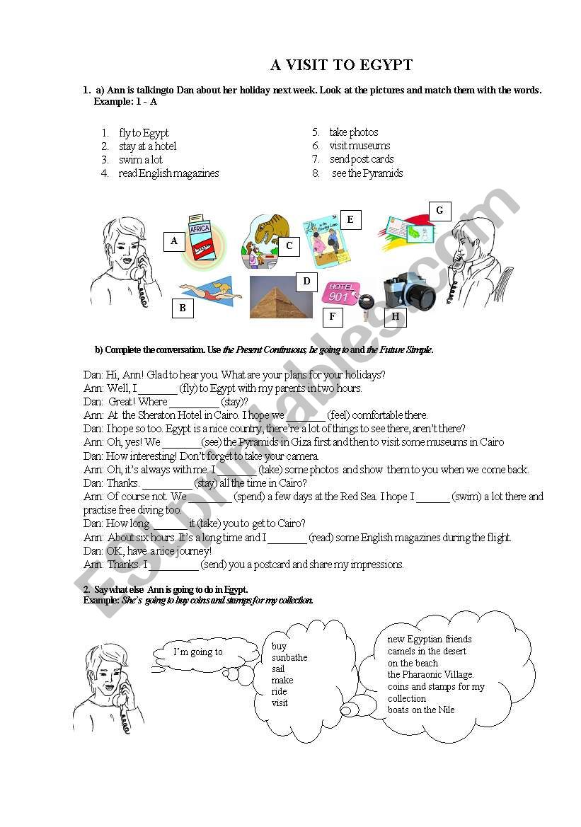 A Visit to Egypt worksheet