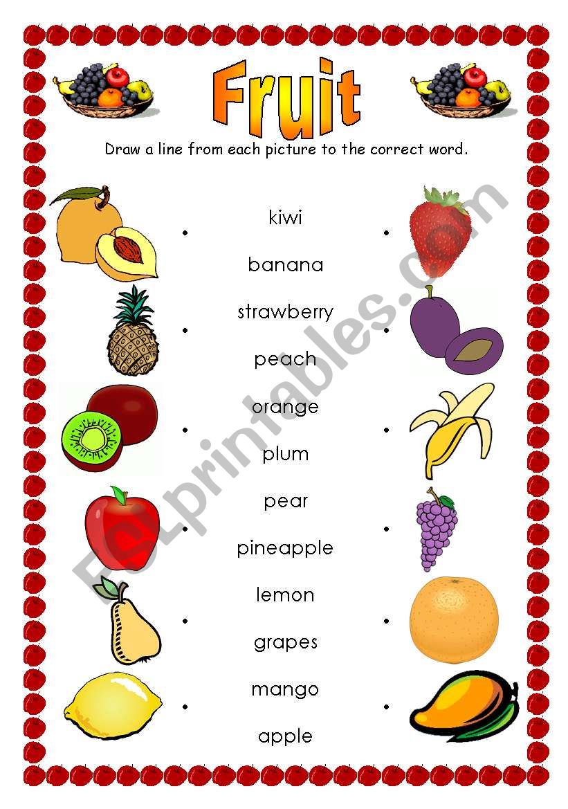 Fruit Matching worksheet