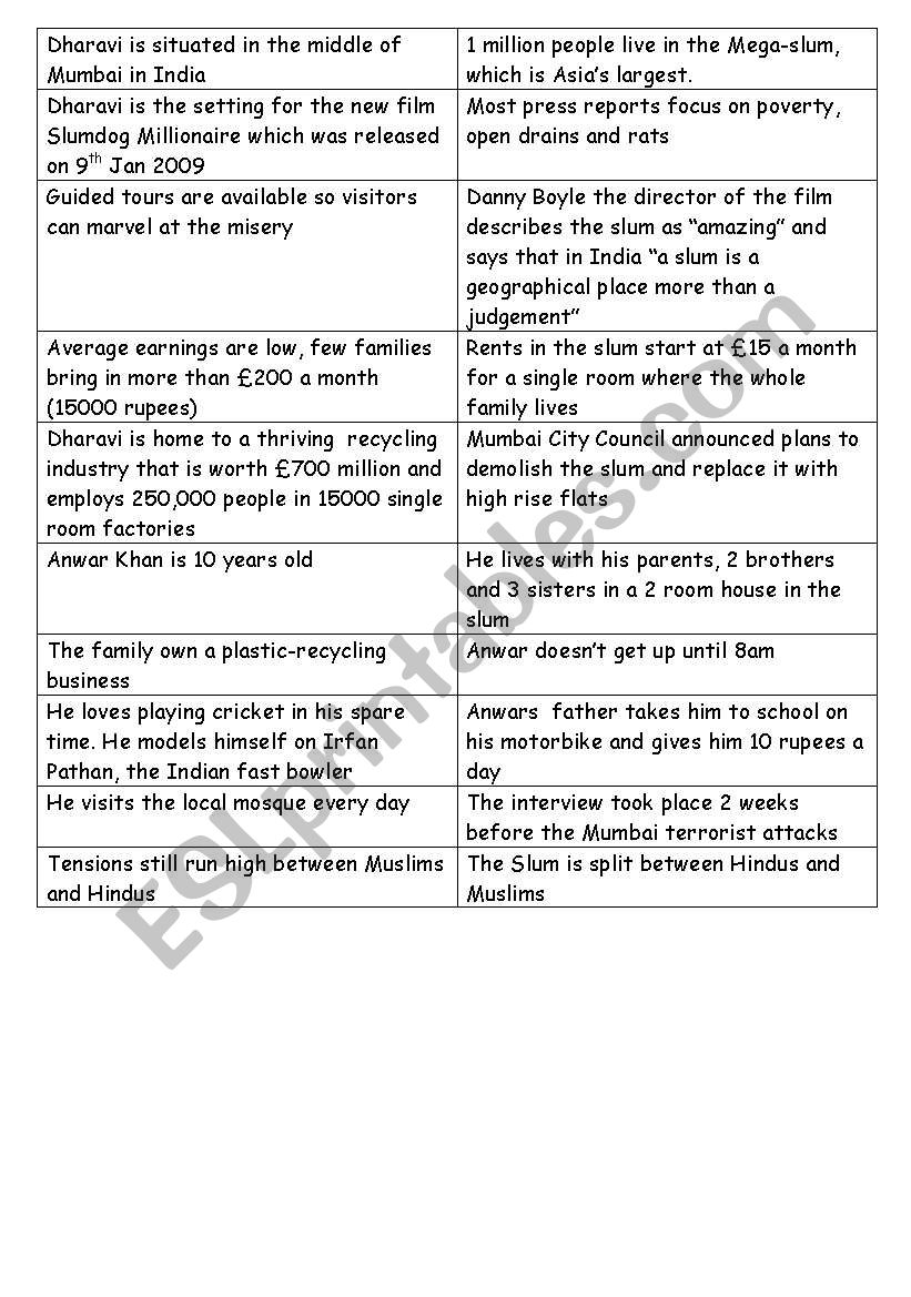 slumdog millionaire part 2 worksheet