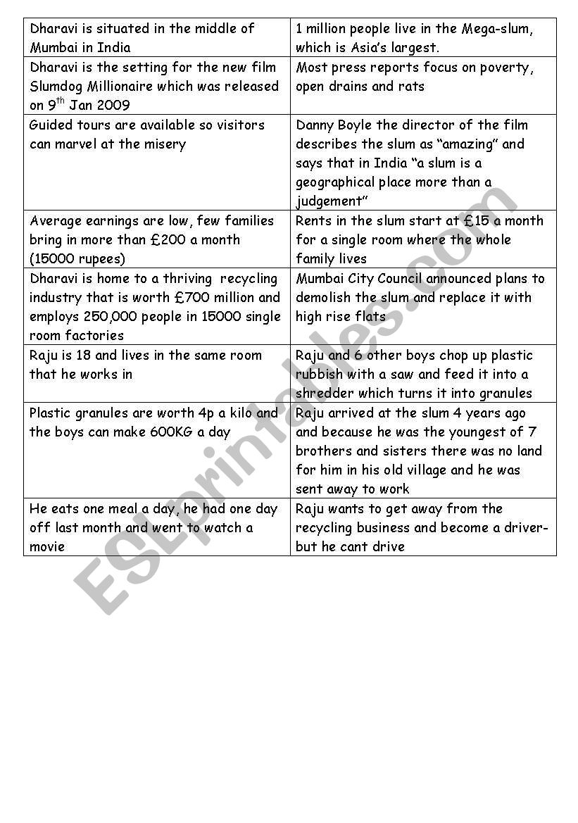 slumdog millionaire part 7 worksheet