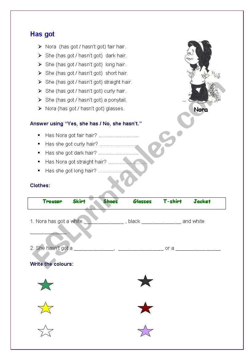 Has got - very easy worksheet