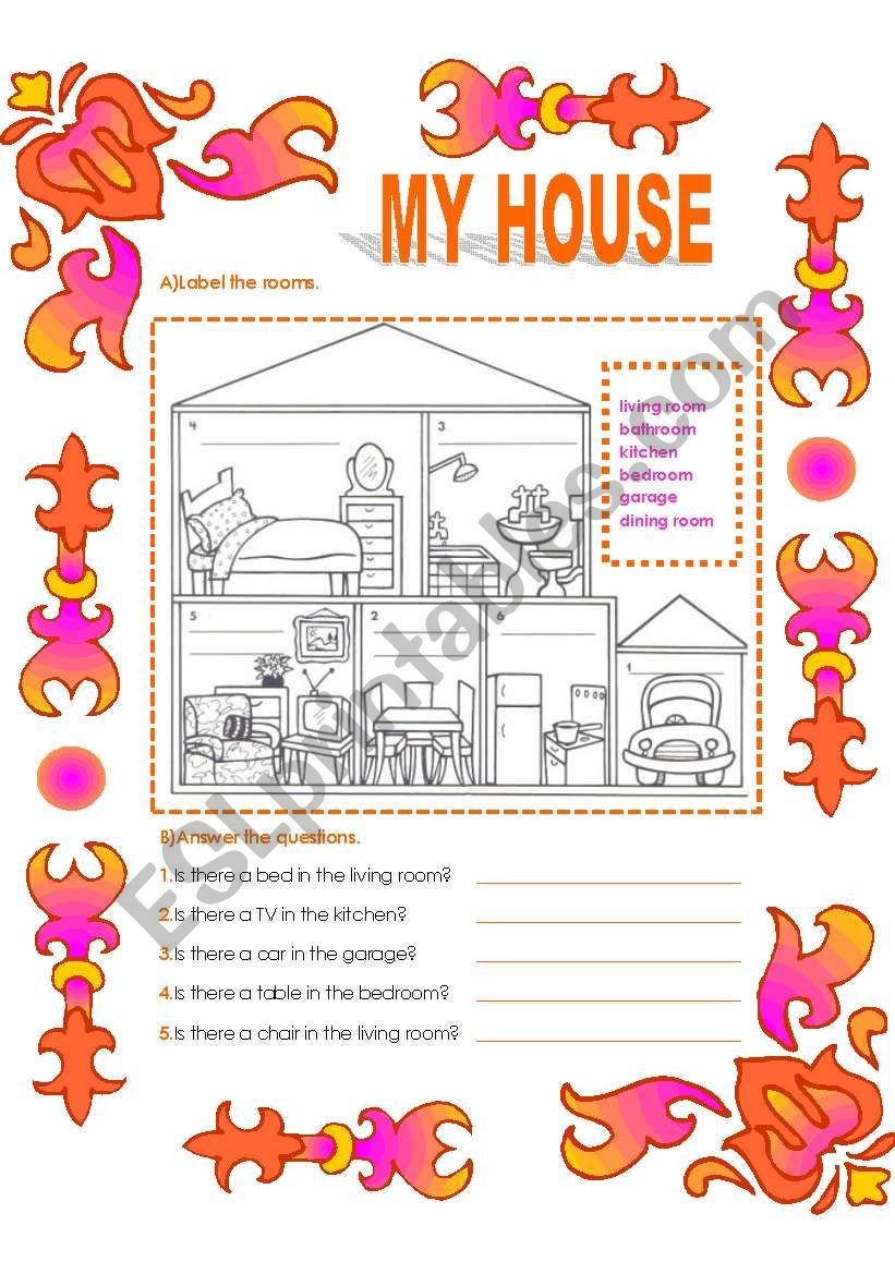 MY HOUSE worksheet
