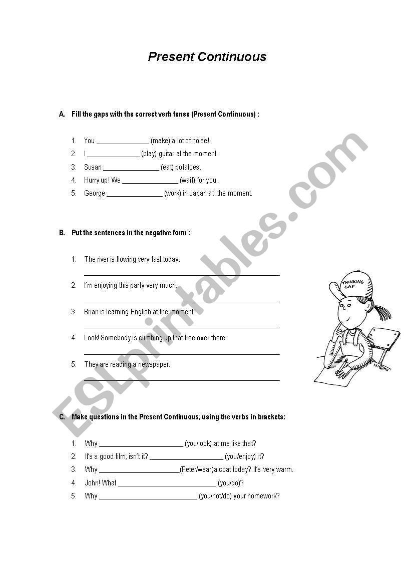 Present Continuous worksheet