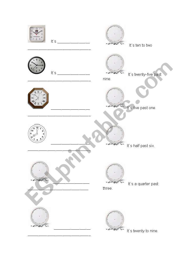 The Time worksheet