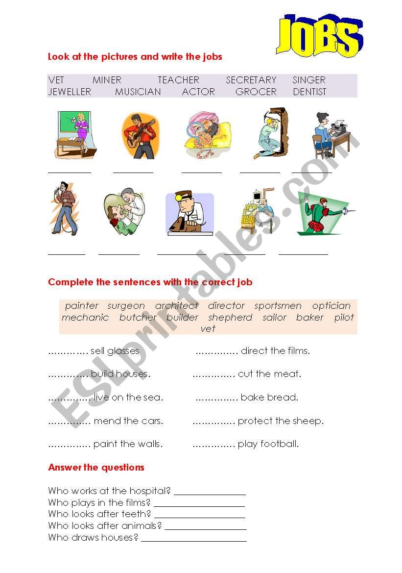 JOBS worksheet