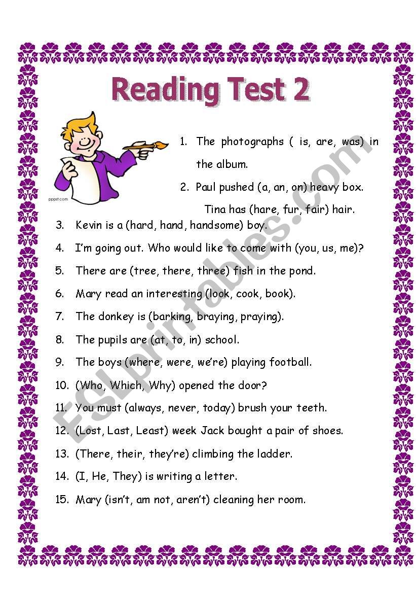 Reading Test worksheet