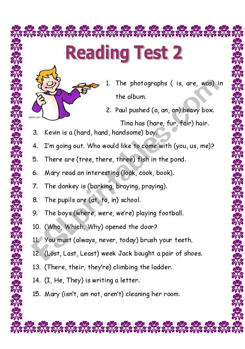 Reading Test worksheet