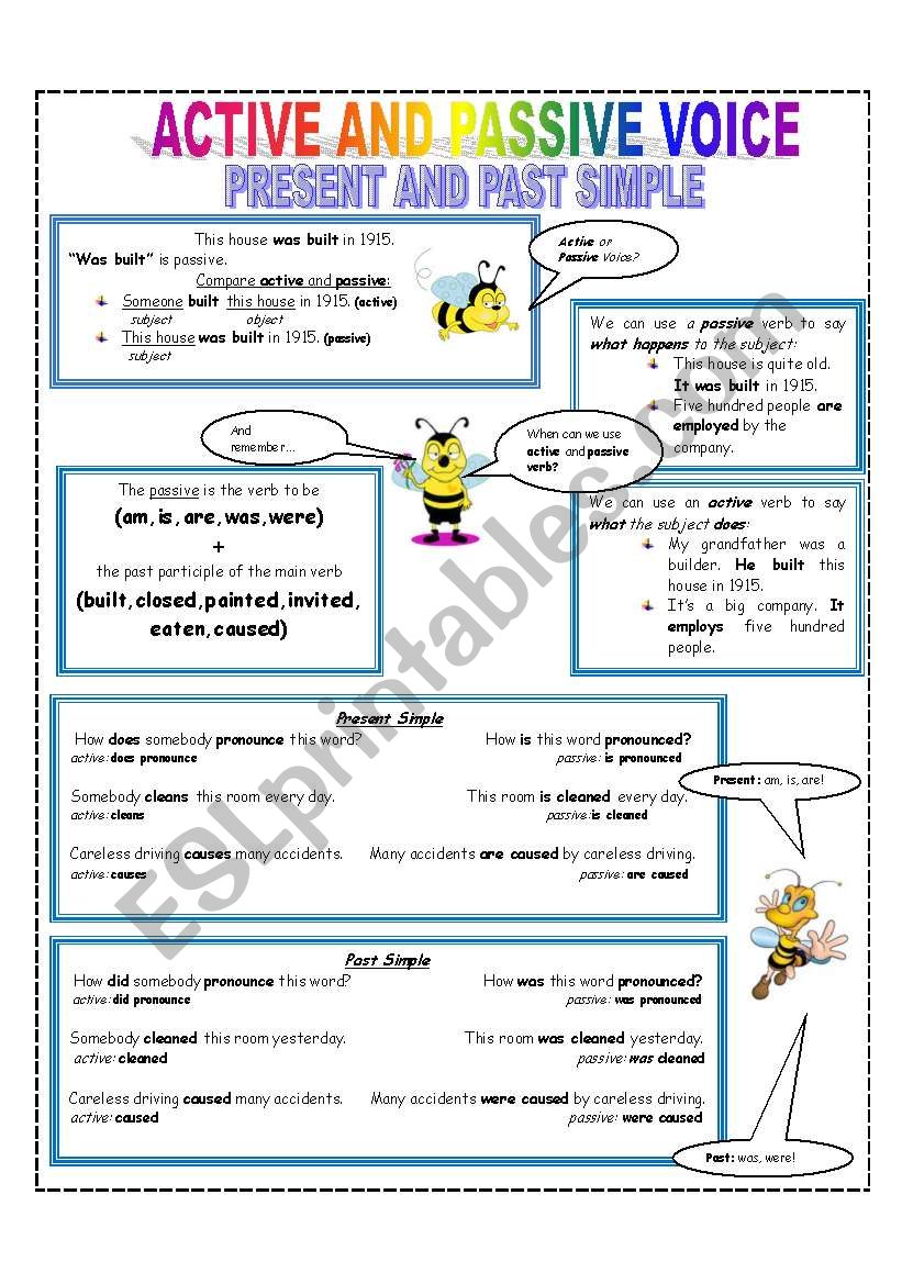 Active and Passive Voice - Present and Past Simple Tenses