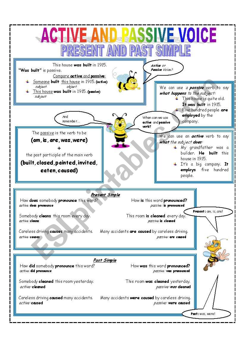 Active and Passive Voice - Present and Past Simple Tenses