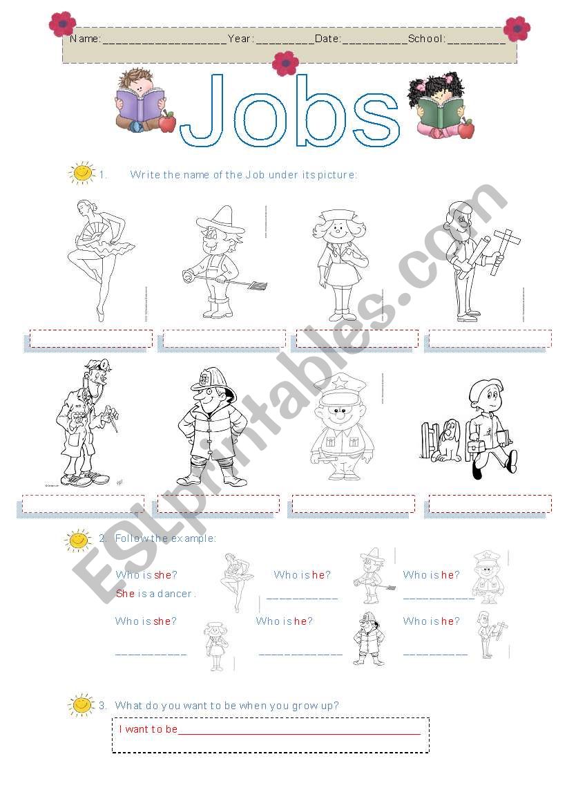 Jobs worksheet