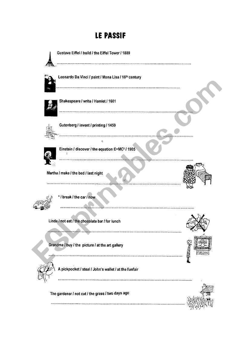 Le Passif worksheet