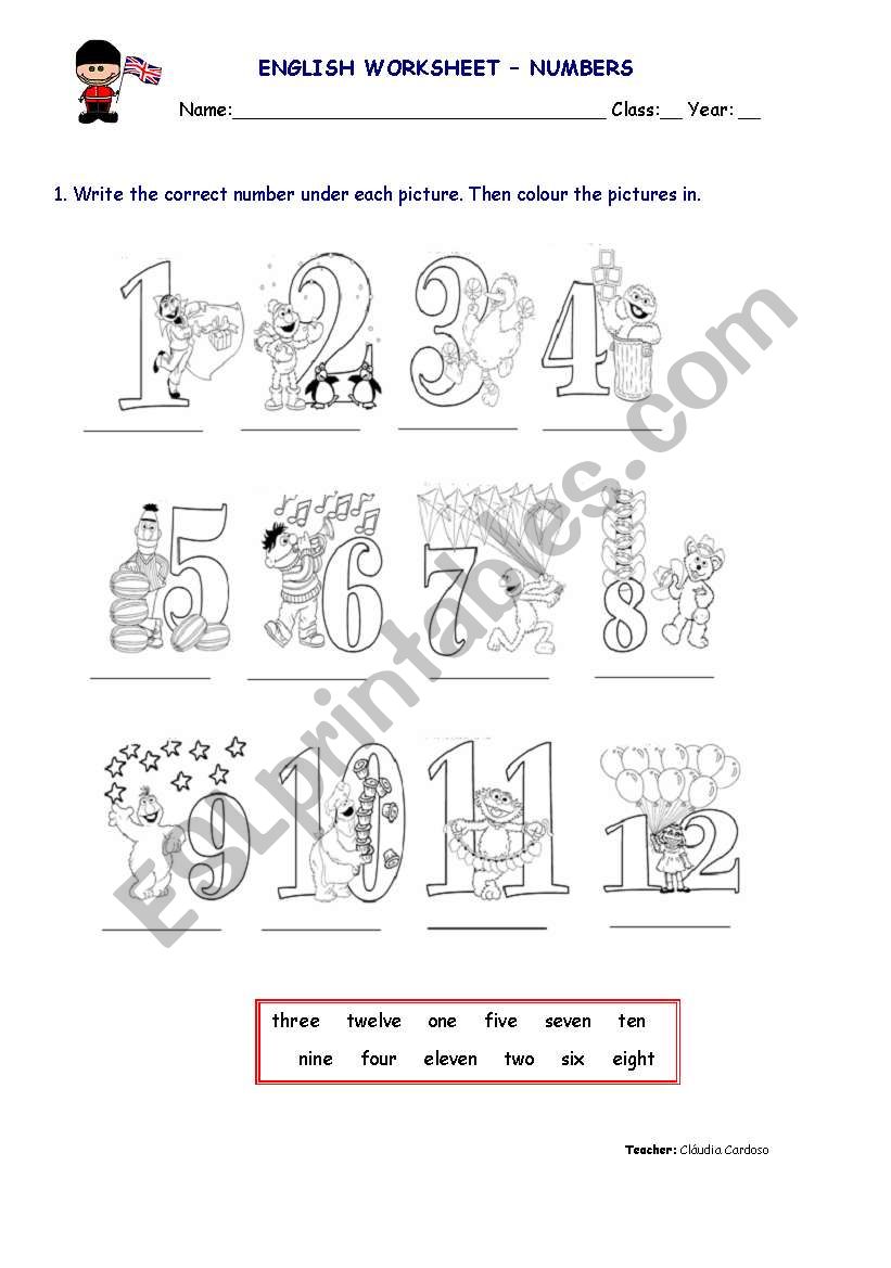 Numbers worksheet