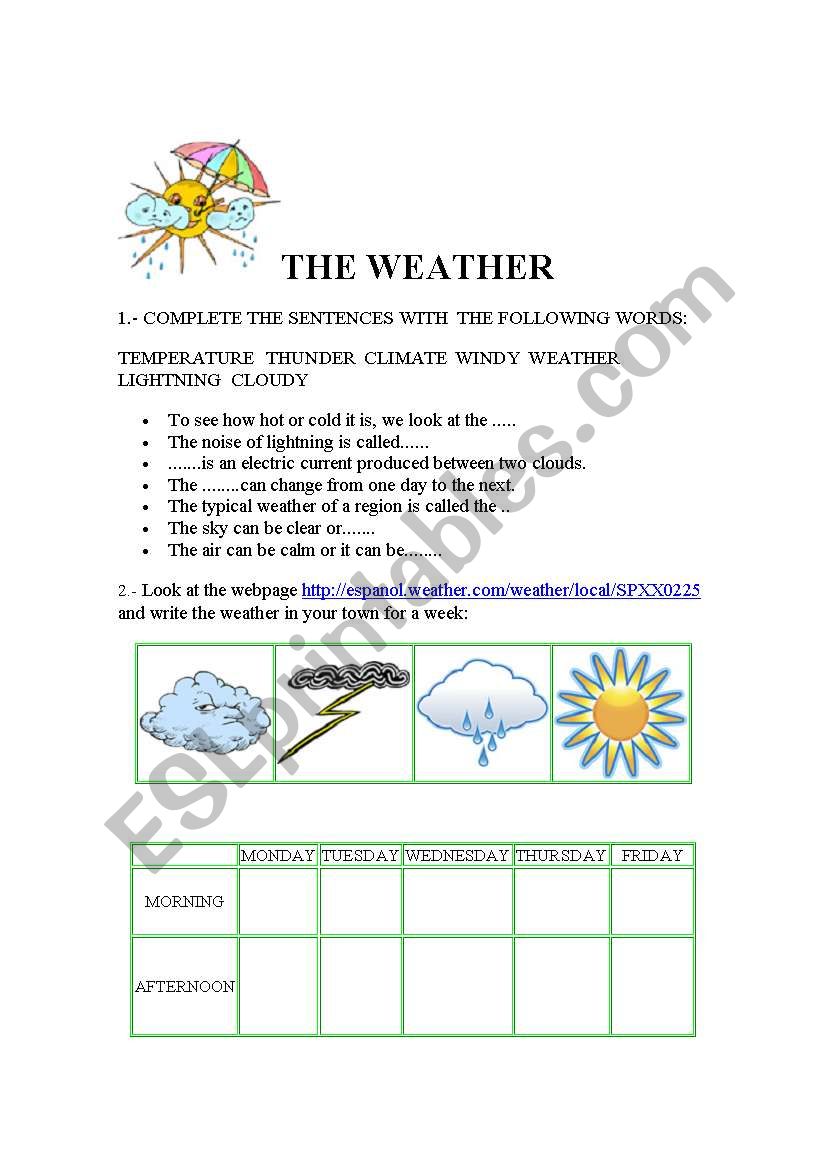 the weather worksheet