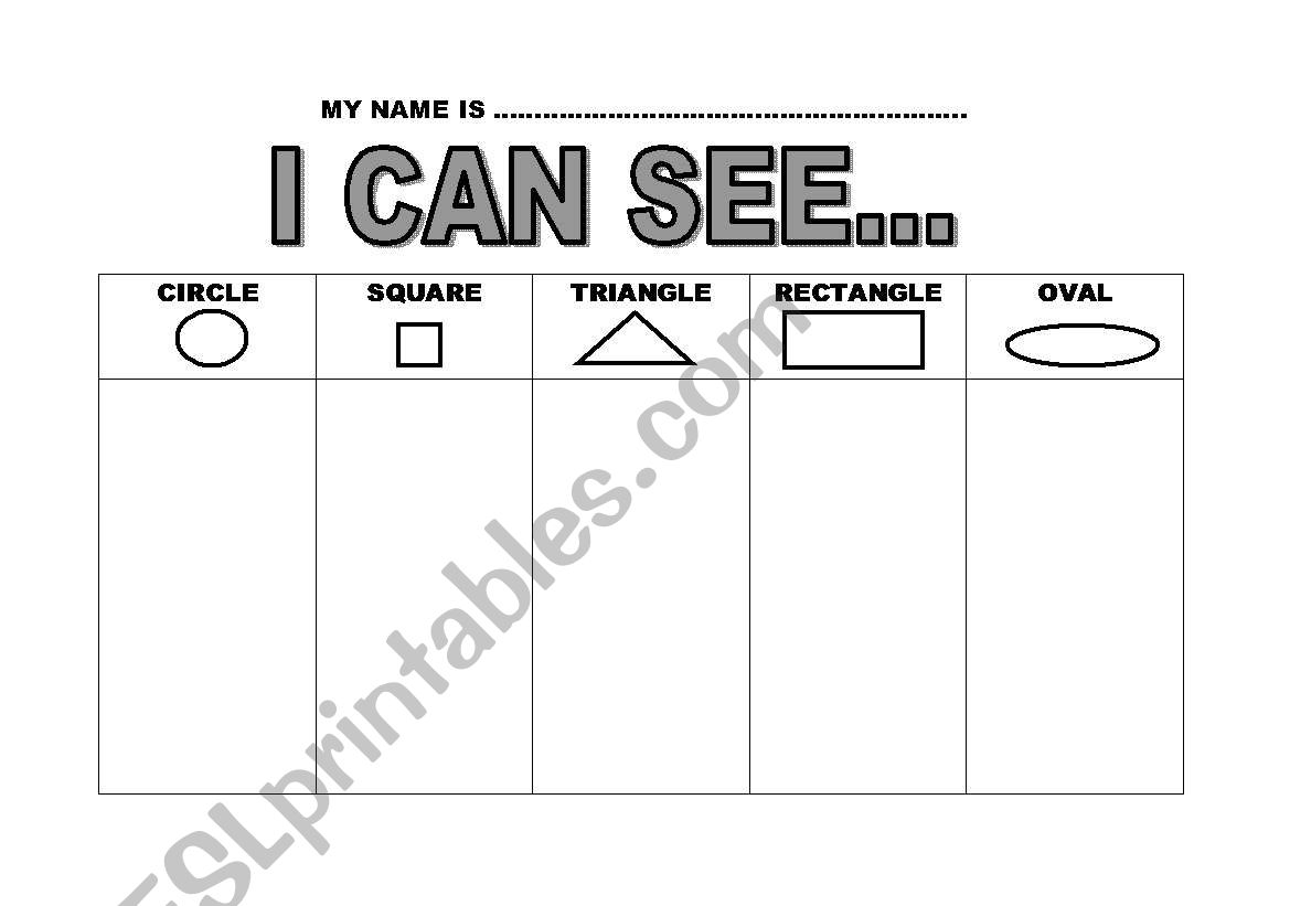 I CAN SEE (shapes) worksheet