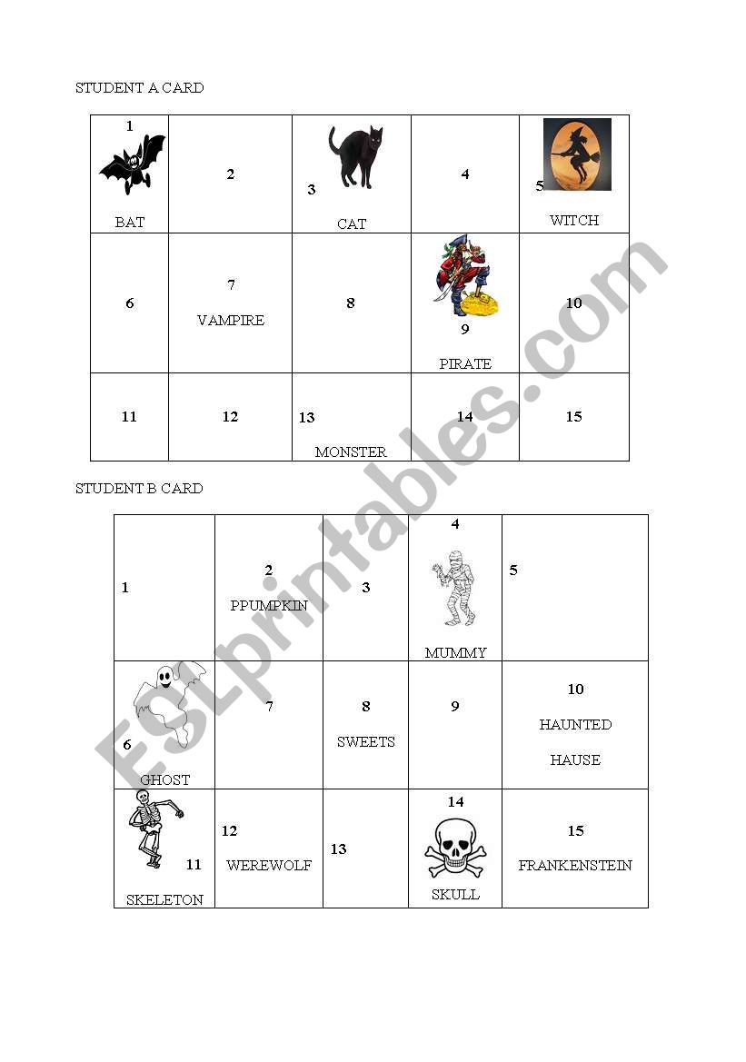 Information gap activity worksheet