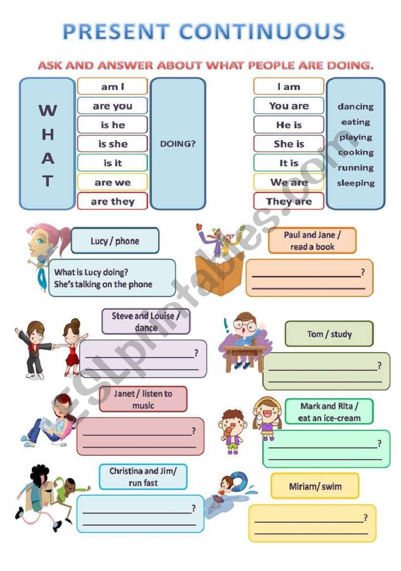 PRESENT CONTINUOUS worksheet