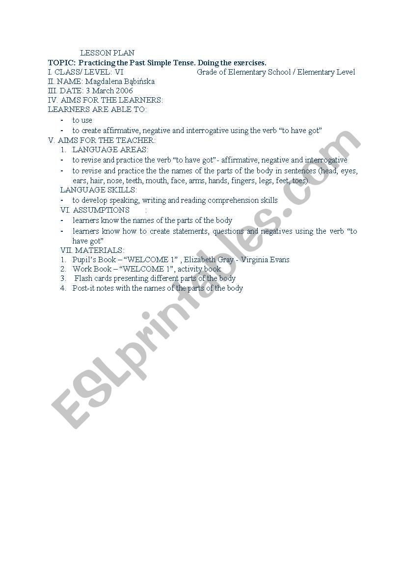 lesson plan worksheet