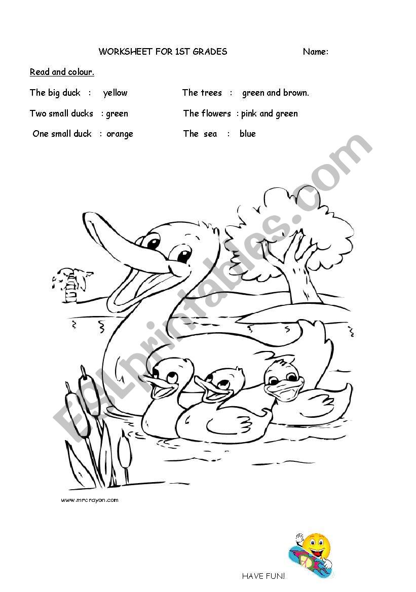 colour the ducks worksheet