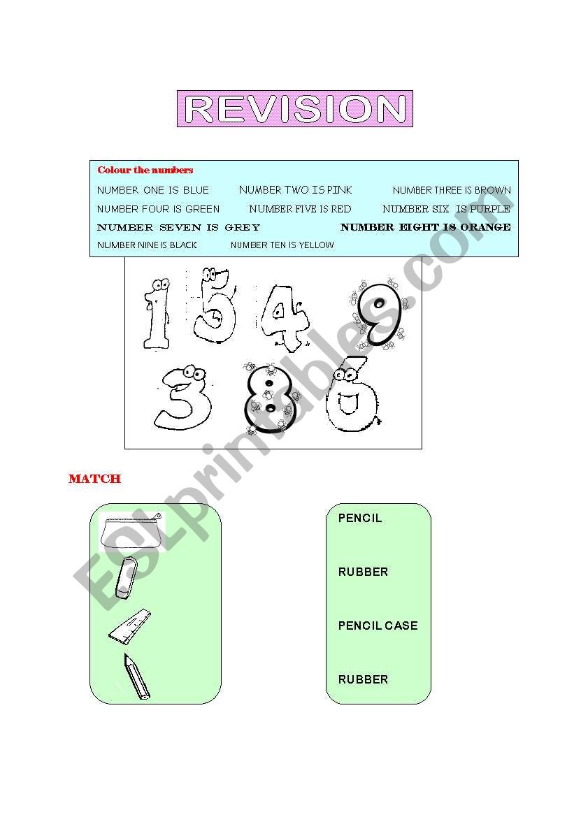 REVISION worksheet