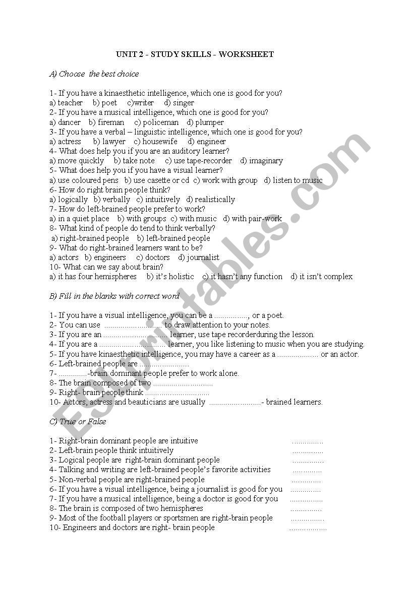 8.snflara worksheet