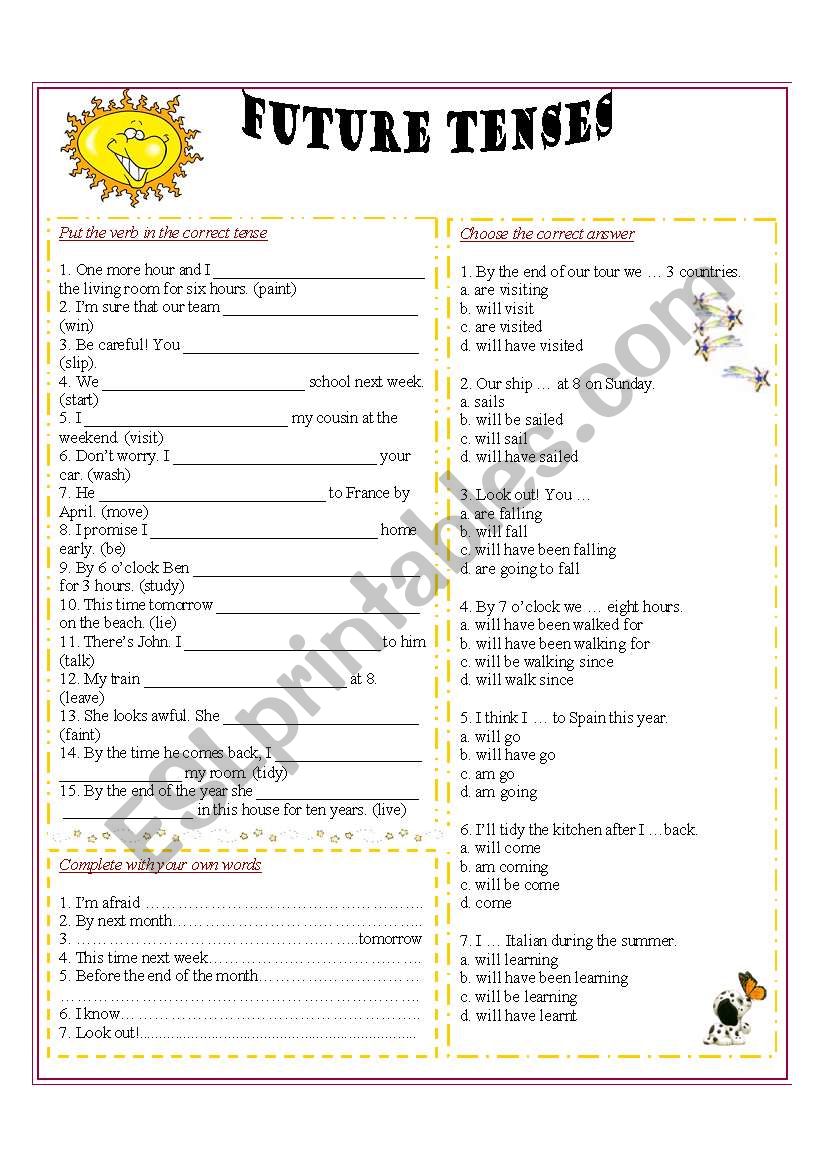 Future Tenses worksheet