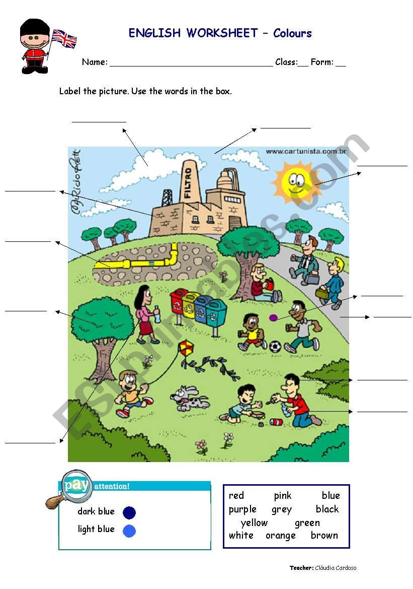 Colours worksheet