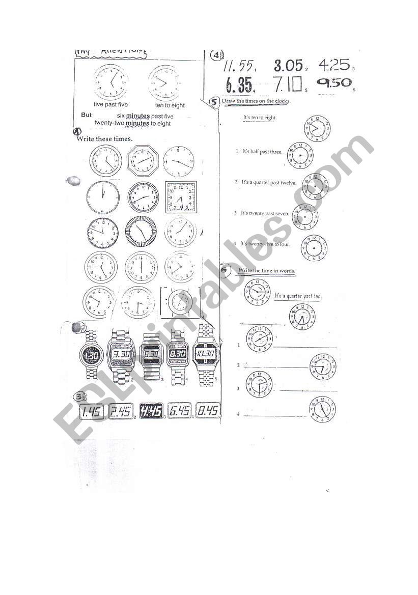 the time worksheet
