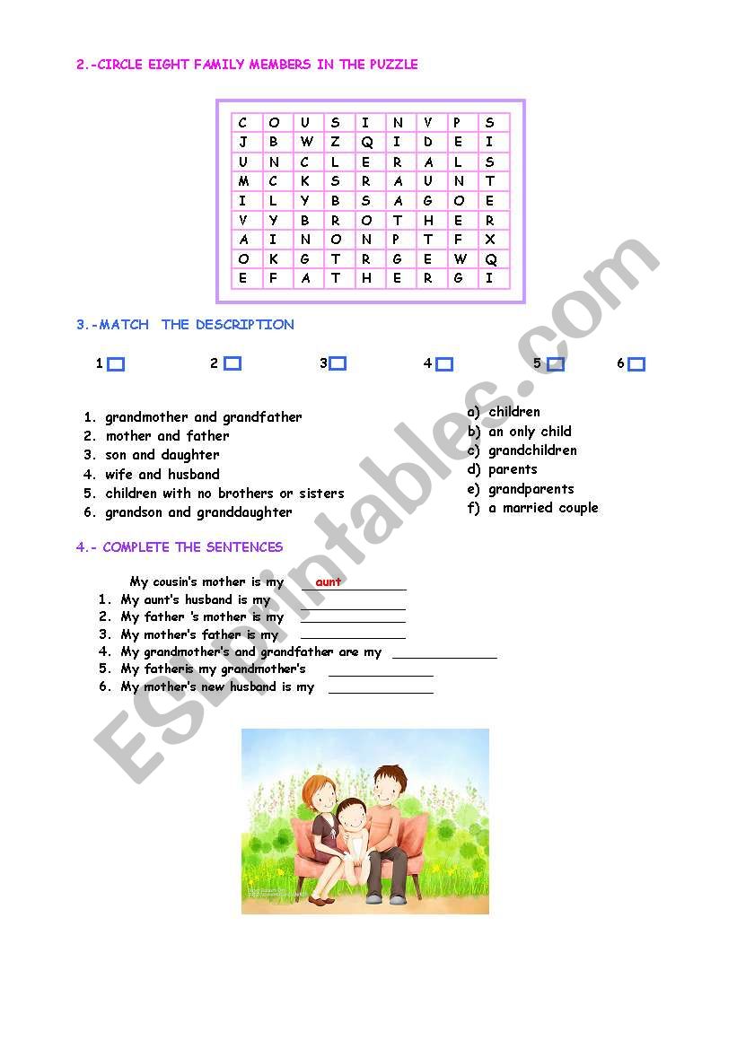 family 2 worksheet