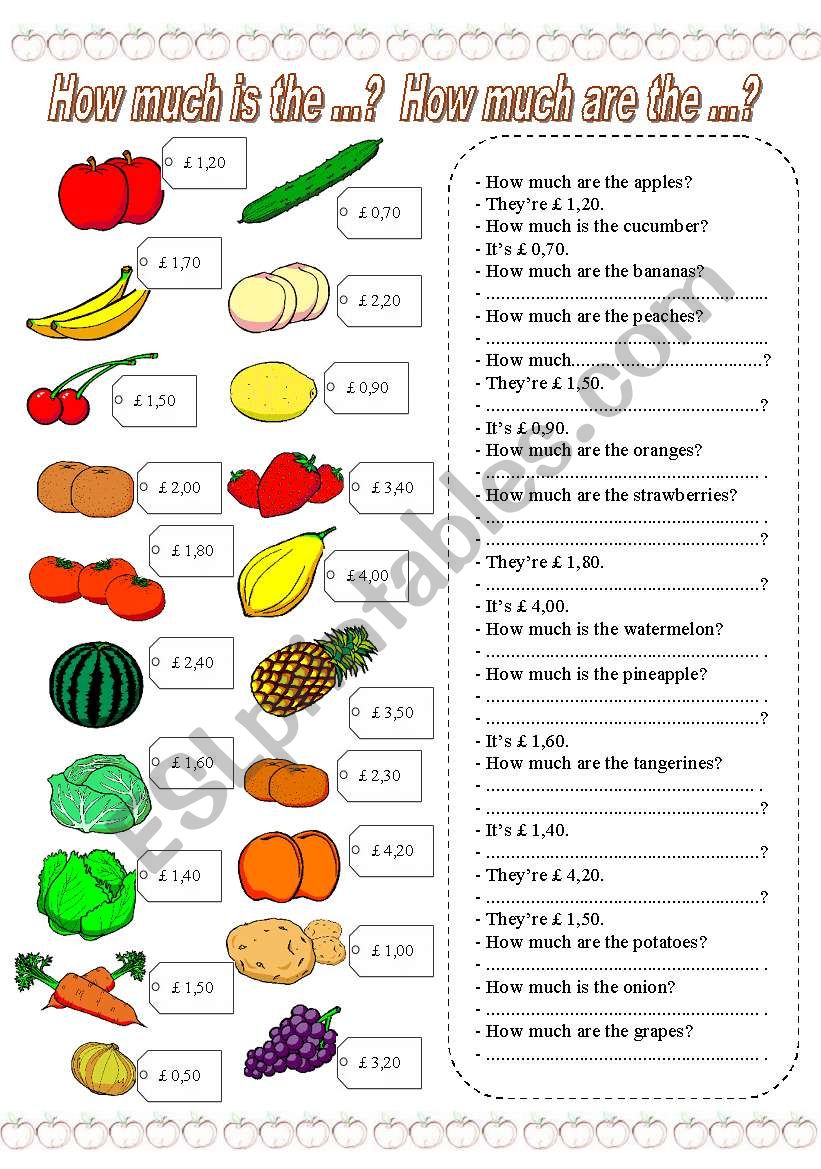 How much is the ...? How much are the ...?