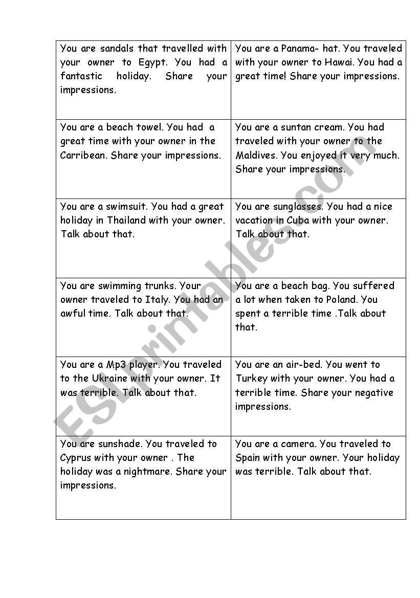 chit-chat on travelling worksheet