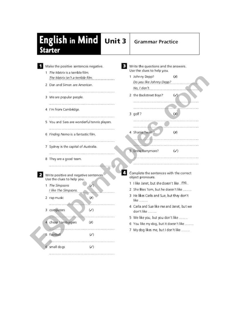 PRESENT SIMPLE worksheet