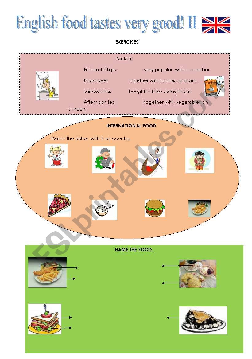 ENGLISH FOOD TASTES VERY GOOD III. Exercises