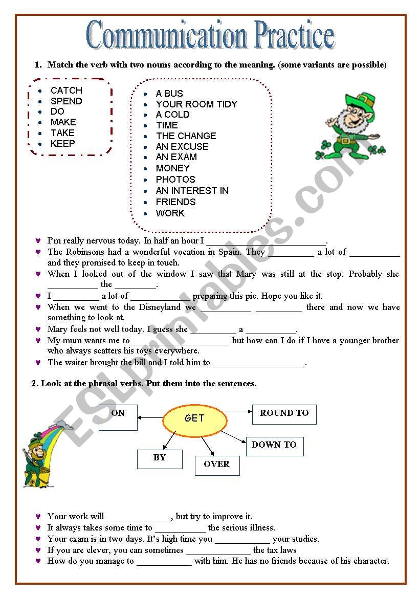 Communication Practoce worksheet