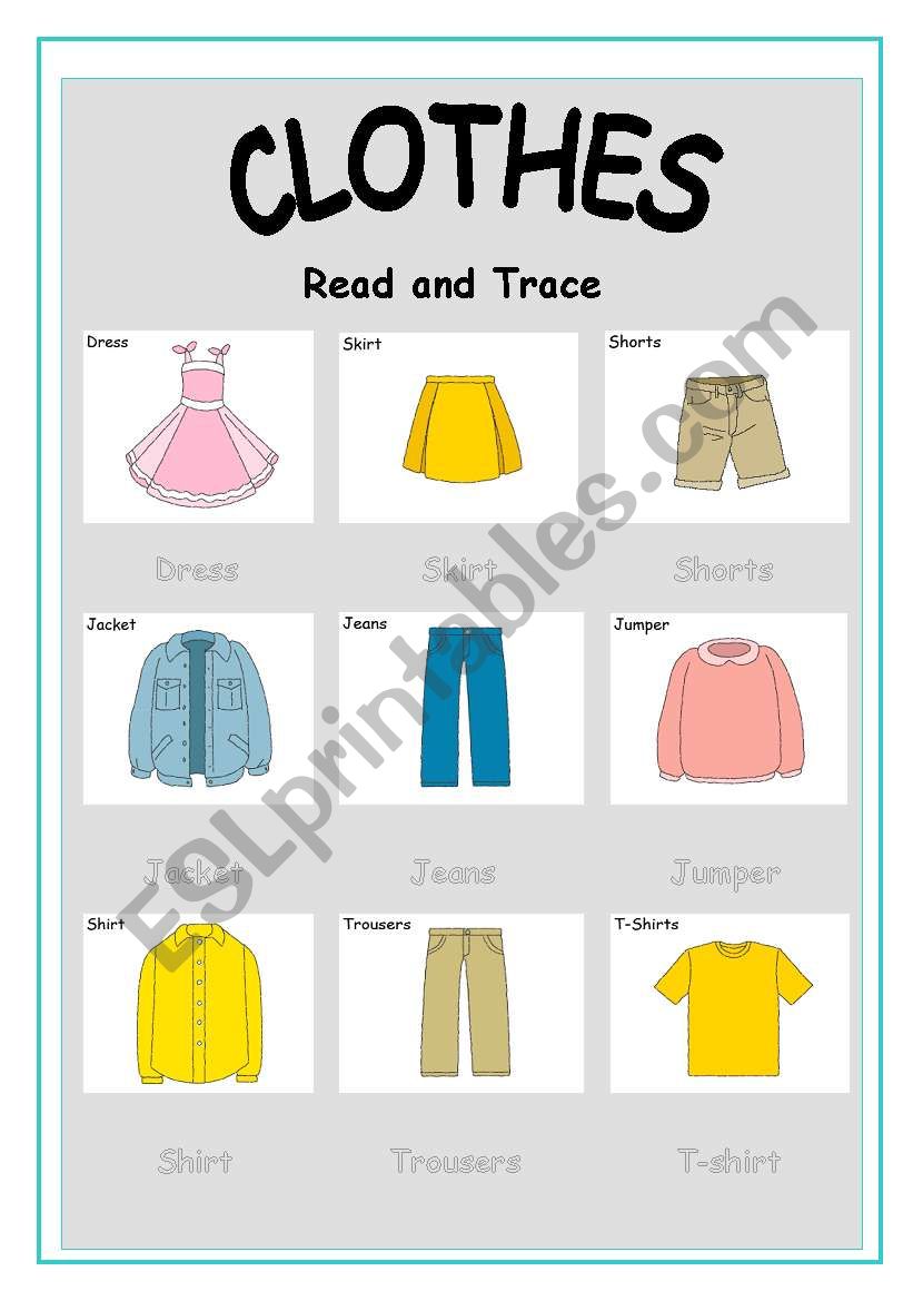 Clothes and Footwear worksheet