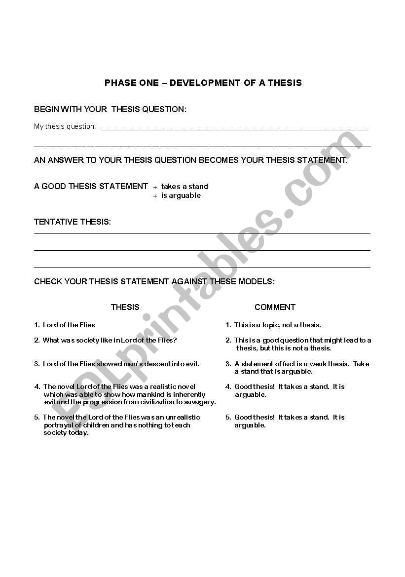 Essay Planning Sheet worksheet