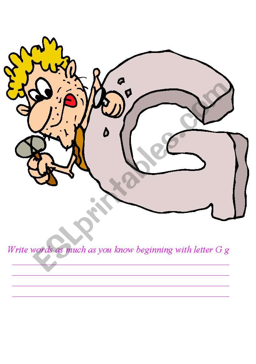 Letters G , H , I  worksheet
