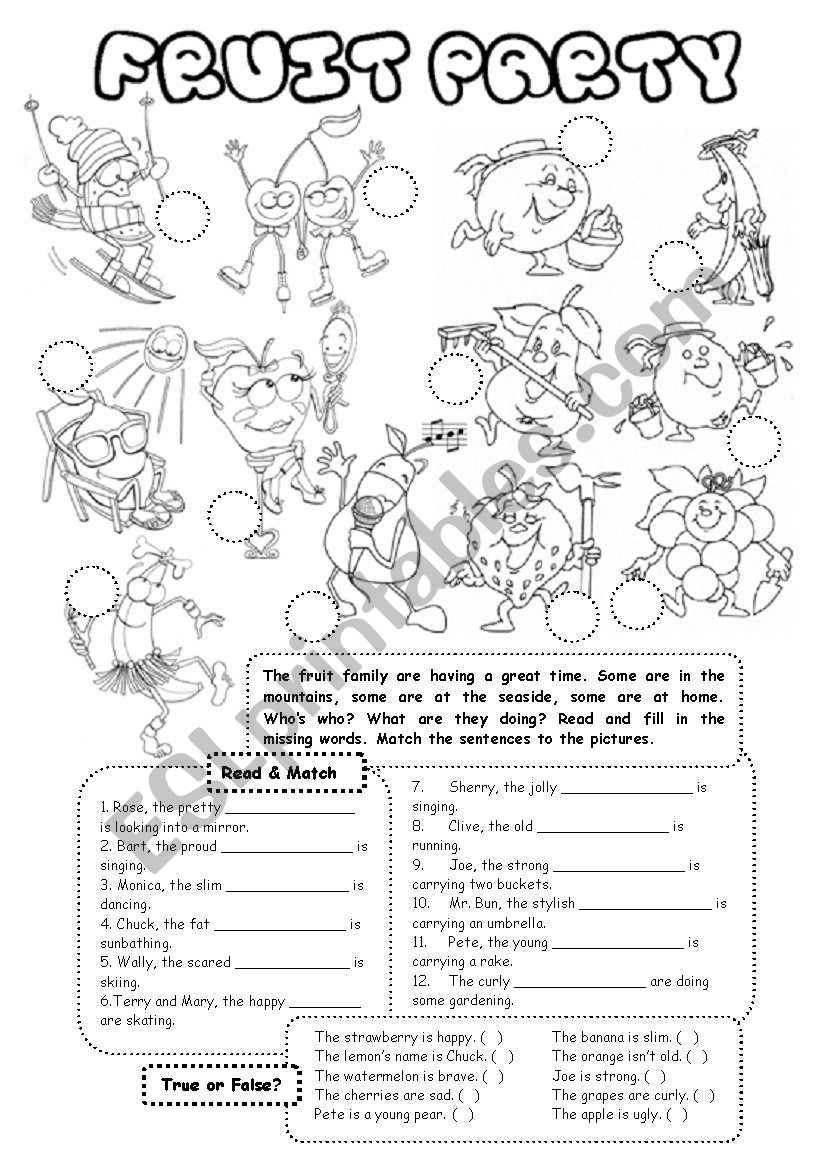 Fruit Party worksheet