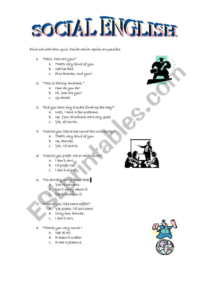 Social English worksheet