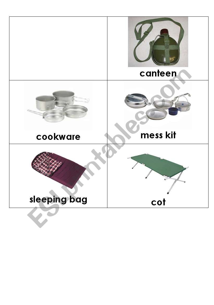 camping words 2 worksheet