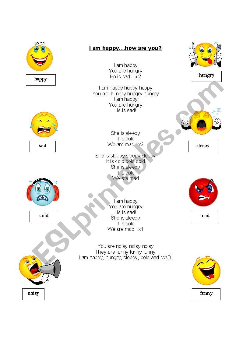 I am happy - how are you?  Personal pronouns and feelings