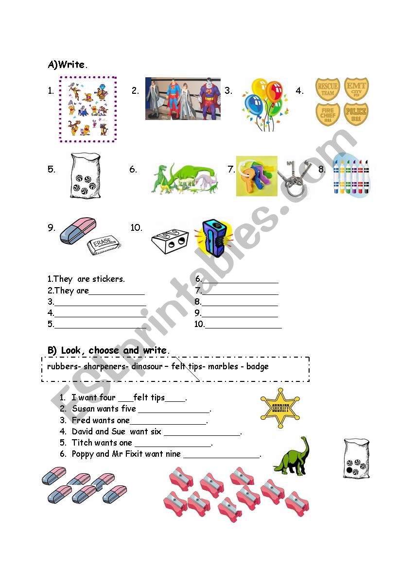 small toys worksheet