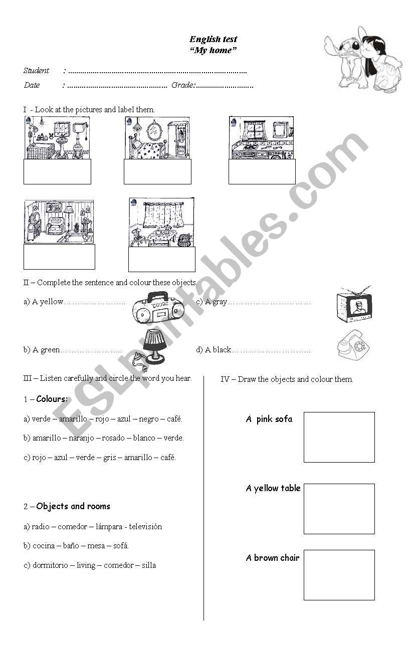 my home worksheet