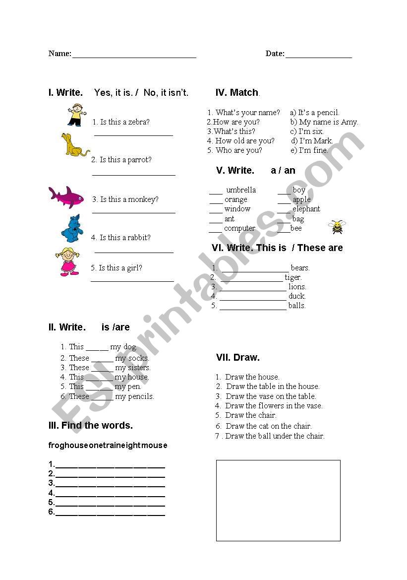 TEST worksheet