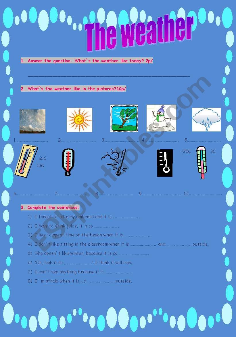 the weather vocab worksheet