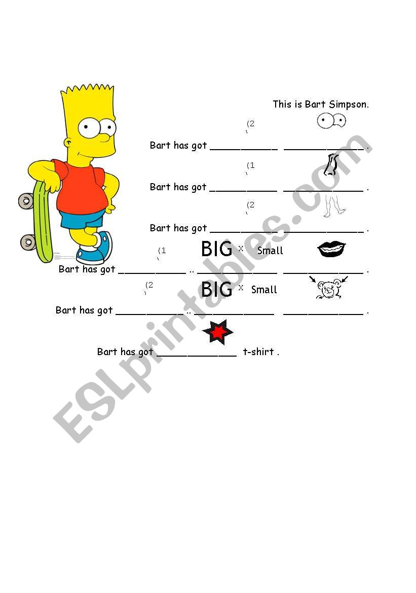 bart simpson (rebus) worksheet