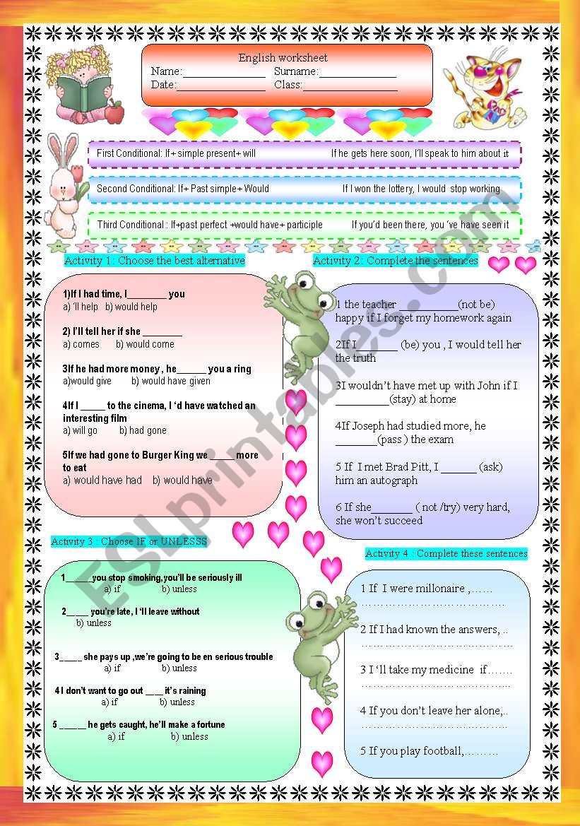 CONDITIONALS worksheet