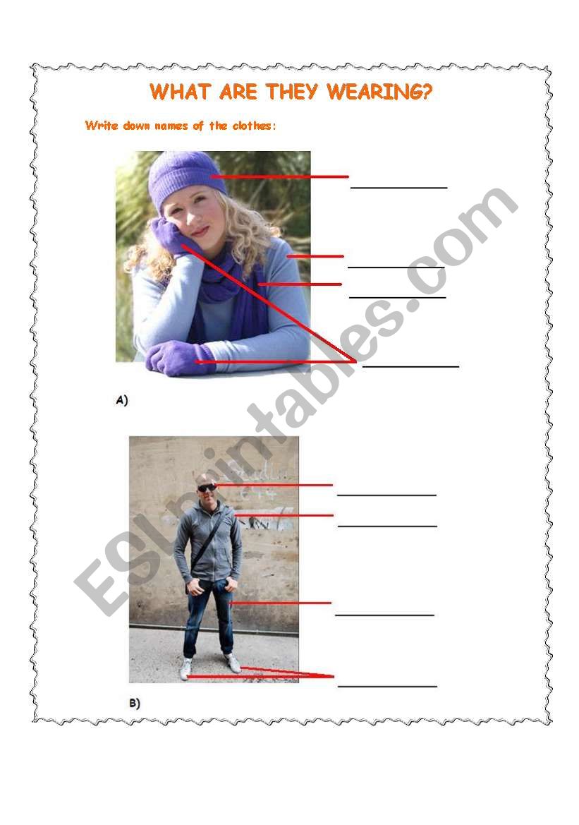 WHAT ARE THEY WEARING? - worksheet