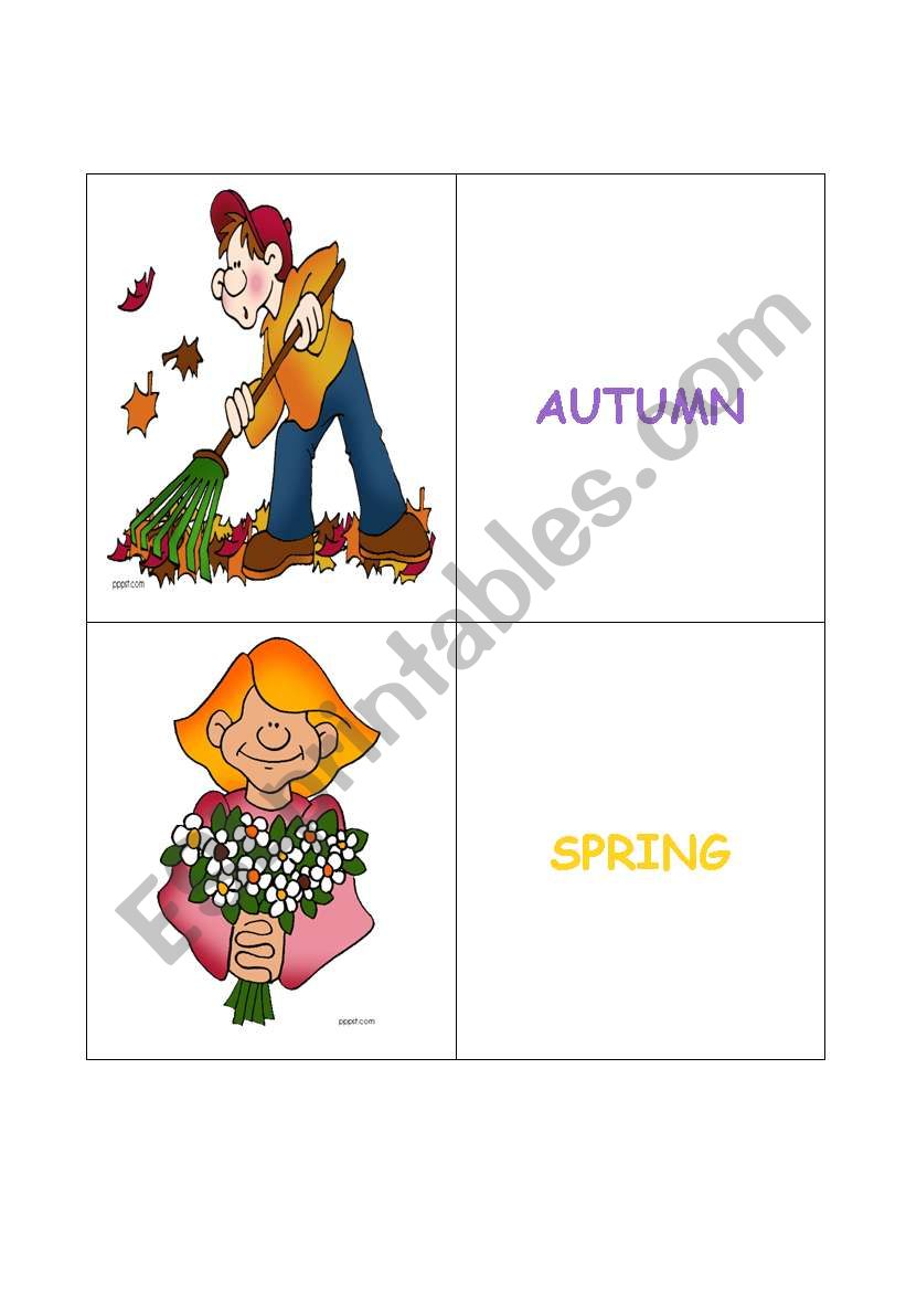 SEASONS FLASHCARDS worksheet