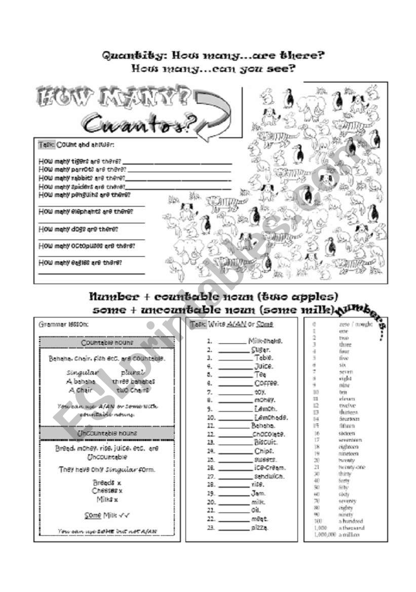 How many? worksheet