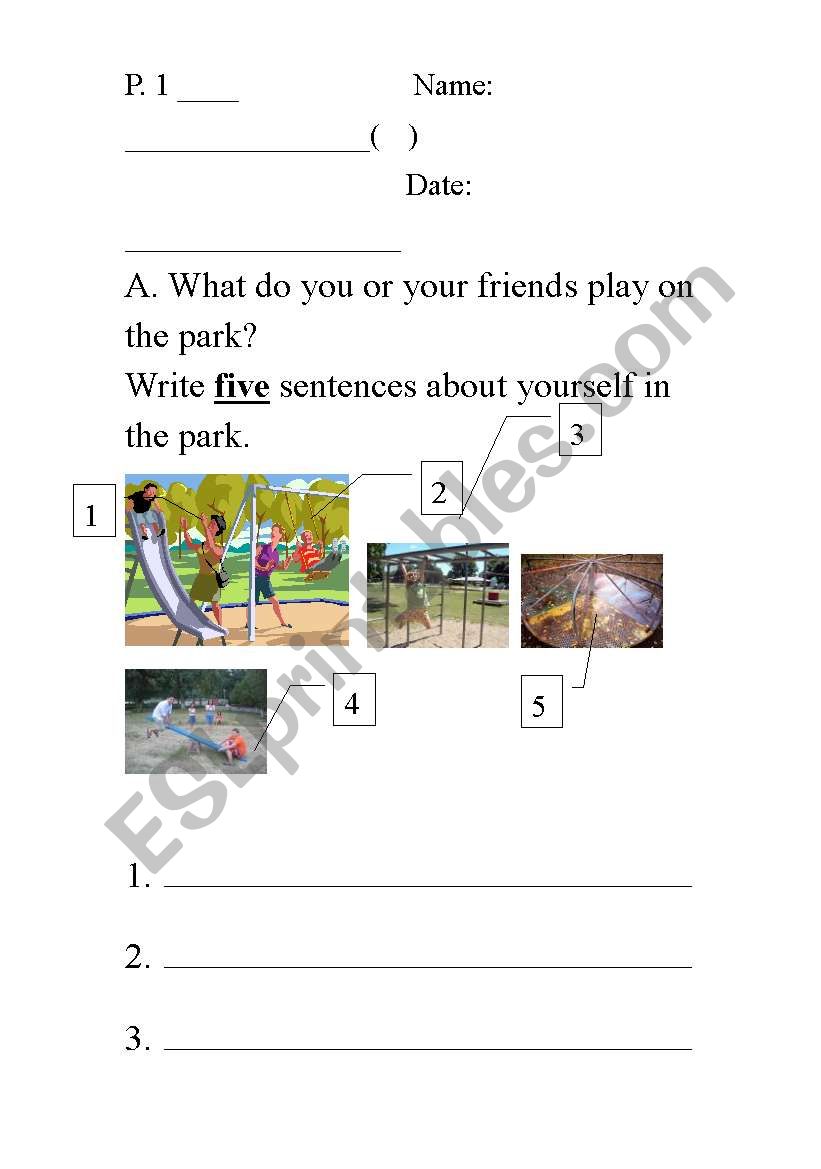 Playground!!! worksheet